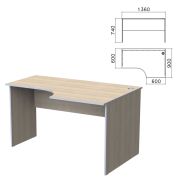 Стол письменный эргономичный «Бюджет», 1360х900х740 мм, правый, дуб шамони светлый, 402663-430