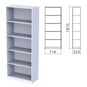 Шкаф (стеллаж) «Бюджет», 716х333х1810 мм, 4 полки, серый, 402651-030