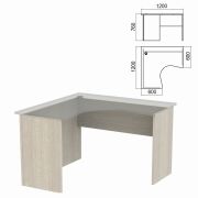 Стол компактный ЧАСТЬ 2 «Арго», 1200х1200х760 мм, левый, ясень шимо, А-203.60