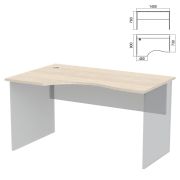 Стол эргономичный ЧАСТЬ 1 «Арго», 1400х900х760 мм, левый, ясень шимо