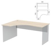 Стол эргономичный ЧАСТЬ 1 «Арго», 1600х1200х760 мм, левый, ясень шимо