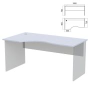 Стол эргономичный ЧАСТЬ 1 «Арго», 1600х900х760 мм, левый, серый