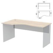 Стол эргономичный ЧАСТЬ 1 «Арго», 1600х900х760 мм, левый, ясень шимо