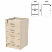 Тумба (каркас БЕЗ КРЫШКИ) приставная «Арго», 440х450х740 мм, 4 ящика, замок, ясень шимо