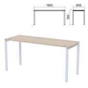 Столешница стола на металлокаркасе «Арго», 1600х600х760 мм, ясень шимо