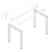 Опоры МЕТАЛЛ 50х25 мм к столам «Арго», глубиной 600 мм, КОМПЛЕКТ 2 шт.