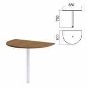 Стол приставной полукруг «Арго», 850х600 мм, БЕЗ ОПОРЫ, орех