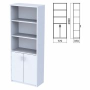 Шкаф полузакрытый «Арго», 770х370х2000 мм, 2 двери, 4 полки, серый