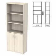 Шкаф полузакрытый «Арго», 770х370х2000 мм, 2 двери, 4 полки, ясень шимо