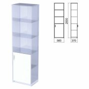 Шкаф полузакрытый ЧАСТЬ 2 «Арго», 560х370х2000 мм, дверь, 4 полки, серый