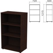 Шкаф (стеллаж) «Приоритет», 720х420х1215 мм, 2 полки, венге, К-933, К-933 венге