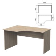 Стол письменный эргономичный «Бюджет» 1360х900х740 мм, левый, дуб сонома, 402662-091