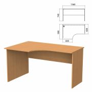 Стол письменный эргономичный «Бюджет» 1360х900х740 мм, левый, груша ароза, 402662-336