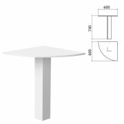 Стол приставной угловой «Бюджет», 600х600х740 мм, белый, 402664-290