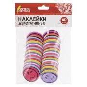 Наклейки из EVA «Смайлики», 60 шт., ассорти, ОСТРОВ СОКРОВИЩ, 661468