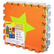 Коврик-пазл напольный 0,9х0,9 м, мягкий, «Фигуры», 9 частей 30х30 см, толщина 1 см, ЮНЛАНДИЯ, 664664