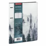 Тетрадь на кольцах БОЛЬШАЯ А4 (240х310 мм), 120 л., под кожу, BRAUBERG VISTA, «Туман», 404515