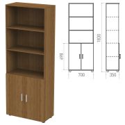 Шкаф полузакрытый «Канц», 700х350х1830 мм, цвет орех пирамидальный (КОМПЛЕКТ)