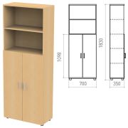Шкаф полузакрытый «Канц», 700х350х1830 мм, цвет бук невский (КОМПЛЕКТ)