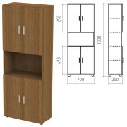 Шкаф полузакрытый «Канц», 700х350х1830 мм, цвет орех пирамидальный (КОМПЛЕКТ)