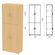 Шкаф закрытый «Канц», 700х350х1830 мм, цвет бук невский (КОМПЛЕКТ)