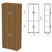 Шкаф закрытый «Канц», 700х350х1830 мм, цвет орех пирамидальный (КОМПЛЕКТ)