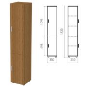 Шкаф закрытый «Канц», 350х350х1830 мм, цвет орех пирамидальный (КОМПЛЕКТ)