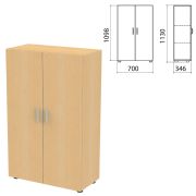 Шкаф закрытый «Канц», 700х350х1130 мм, цвет бук невский (КОМПЛЕКТ)