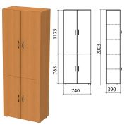 Шкаф закрытый «Фея», 740х390х2000 мм, цвет орех милан (КОМПЛЕКТ)