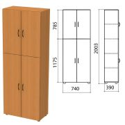 Шкаф закрытый «Фея», 740х390х2000 мм, цвет орех милан (КОМПЛЕКТ)
