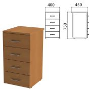 Тумба приставная «Монолит», 400х450х750 мм, цвет орех гварнери (КОМПЛЕКТ)