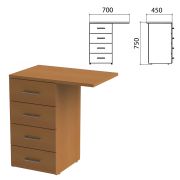 Тумба приставная «Монолит», 450х700х750 мм, цвет орех гварнери (КОМПЛЕКТ)