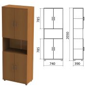 Шкаф полузакрытый «Монолит», 740х390х2050 мм, цвет орех гварнери (КОМПЛЕКТ)