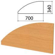 Экран-перегородка «Монолит», 700х16х340 мм, цвет бук (КОМПЛЕКТ С ФУРНИТУРОЙ)