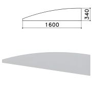 Экран-перегородка «Монолит», 1600х16х340 мм, цвет серый (КОМПЛЕКТ С ФУРНИТУРОЙ)