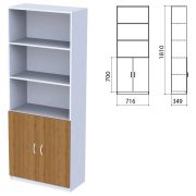 Шкаф полузакрытый «Бюджет», 716х349х1810 мм, орех французский (КОМПЛЕКТ)