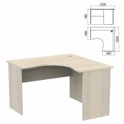 Стол компактный «Арго», 1200х1200х760 мм, правый, ясень шимо (КОМПЛЕКТ)