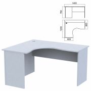 Стол компактный «Арго», 1400х1200х760 мм, левый, серый (КОМПЛЕКТ)