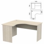 Стол компактный «Арго», 1400х1200х760 мм, левый, ясень шимо (КОМПЛЕКТ)