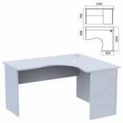 Стол компактный «Арго», 1400х1200х760 мм, правый, серый (КОМПЛЕКТ)