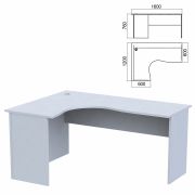 Стол компактный «Арго», 1600х1200х760 мм, левый, серый (КОМПЛЕКТ)