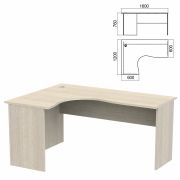 Стол компактный «Арго», 1600х1200х760 мм, левый, ясень шимо (КОМПЛЕКТ)