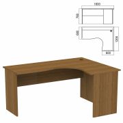 Стол компактный «Арго», 1600х1200х760 мм, правый, орех (КОМПЛЕКТ)