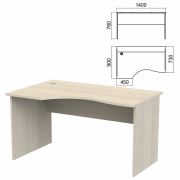 Стол эргономичный «Арго», 1400х900х760 мм, левый, ясень шимо (КОМПЛЕКТ)