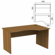 Стол эргономичный «Арго», 1400х900х760 мм, правый, орех (КОМПЛЕКТ)