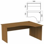 Стол эргономичный «Арго», 1600х1200х760 мм, правый, орех (КОМПЛЕКТ)