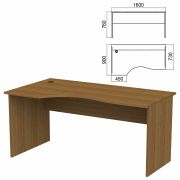 Стол эргономичный «Арго», 1600х900х760 мм, левый, орех (КОМПЛЕКТ)