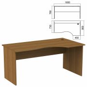 Стол эргономичный «Арго», 1600х900х760 мм, правый, орех (КОМПЛЕКТ)