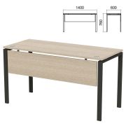 Стол на металлокаркасе «Арго», 1400х600х760 мм, царга, ясень шимо (КОМПЛЕКТ)
