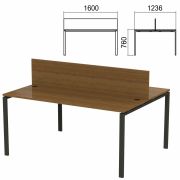 Стол письменный 2-МЕСТНЫЙ на металлокаркасе «Арго», 1600х1236х760 мм, орех (КОМПЛЕКТ)